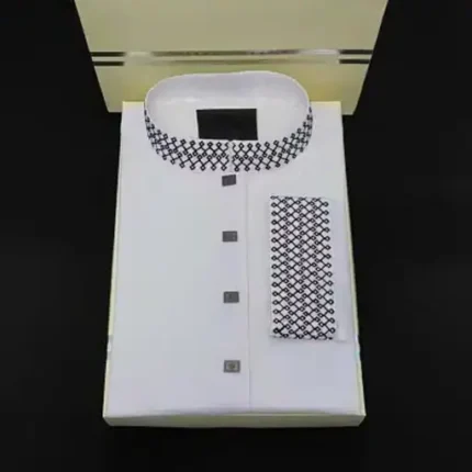 White Punjabi with Chest Contrast